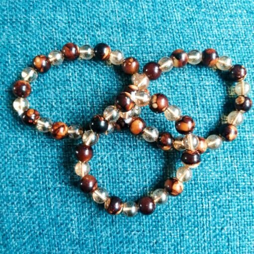 bracelet citrine oeil de tigre